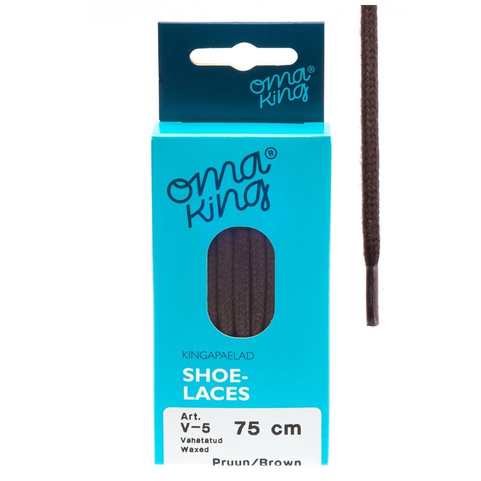 OmaKing Shoelaces Vaxed Brown (120 - 150 cm)