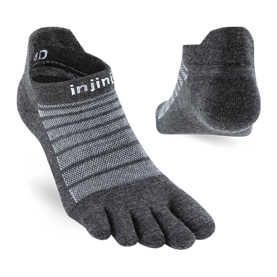 Injinji Run Lightweight No-Show Wool Slate