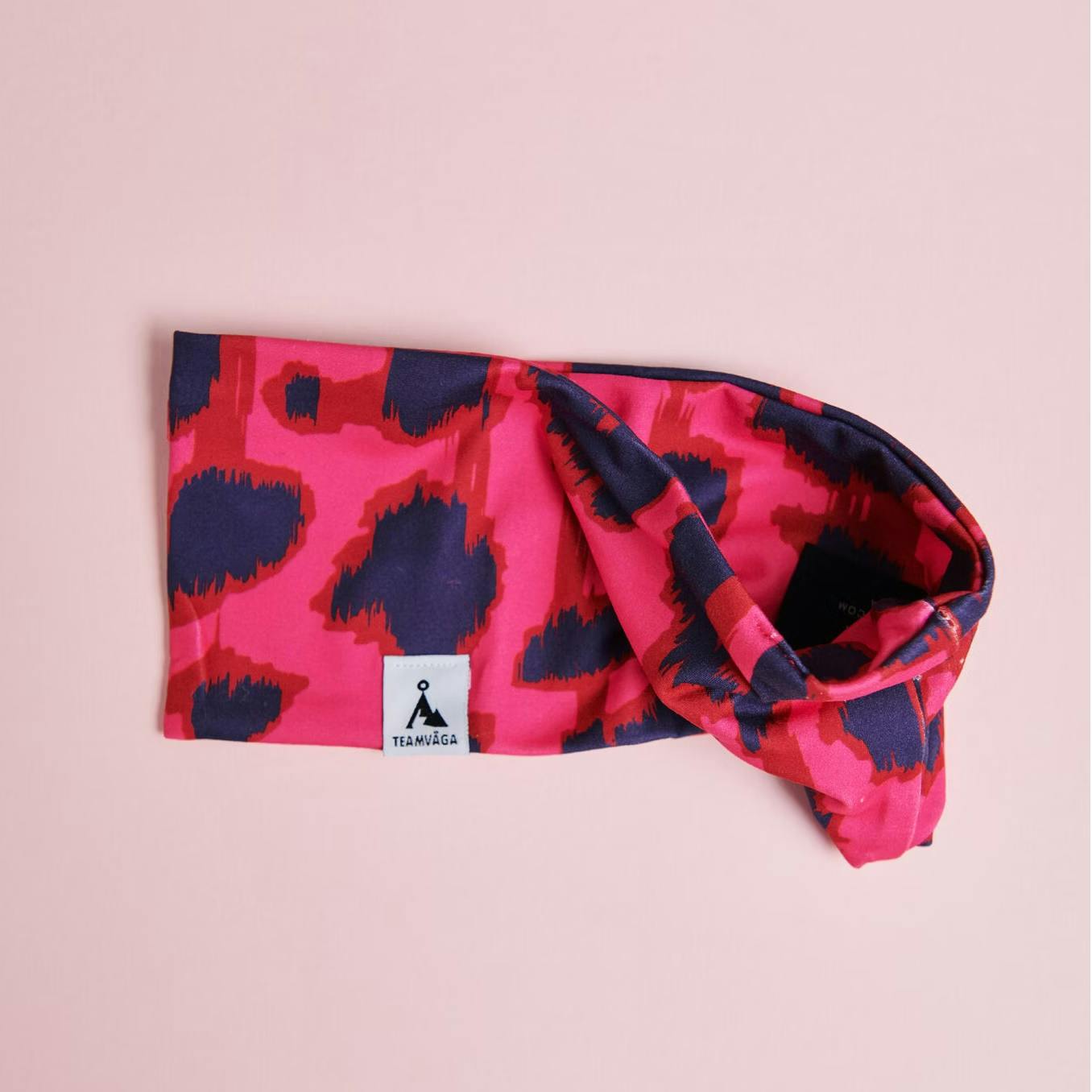 Våga Headband Neon Pink / Flame Red / Navy Patterned