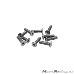 ULTIMATE RACING - M4x12mm Flat Head Screws, Hex (10pcs)