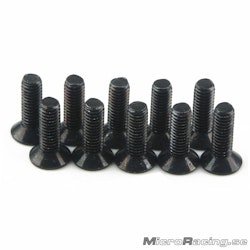 KYOSHO - M3x10mm Flat Head Screws, Hex (10pcs)