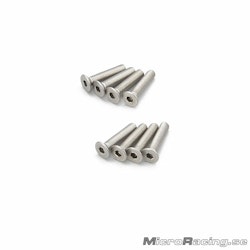 KYOSHO - M3x15mm Flat Head Screws, Titan, Hex (8pcs)