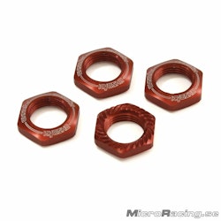 KYOSHO - Serrated Wheel Nuts, Red, 1:8 OR (4pcs)