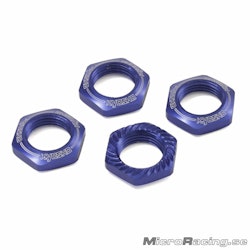 KYOSHO - Serrated Wheel Nuts, Blue, 1/8 OR (4pcs)
