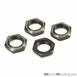 KYOSHO - Serrated Wheel Nuts, Gun Metal, 1/8 OR (4pcs)