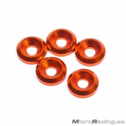 HB RACING - M3 Cone Washer, Orange, Aluminum (5pcs)