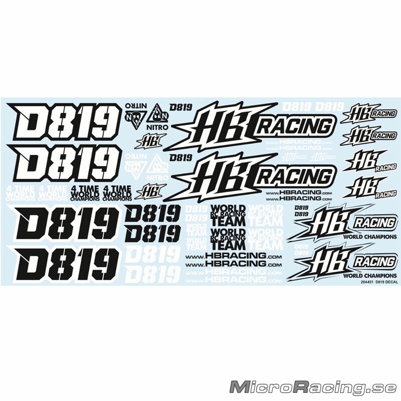 HB RACING - Decals, D819 - Black