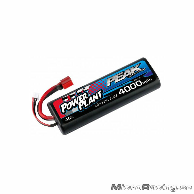PEAK - Batteri LiPo Power Plant 2S 45C (7.4V/4000mAh) - Deans