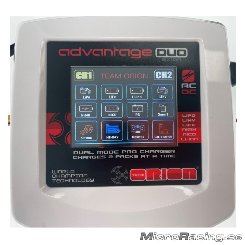 TEAM ORION - Laddare Advantage DUO 2X10A EU Plug - MicroRacing