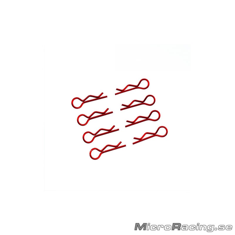 ULTIMATE RACING - Body Clips, Red - 1/10 Off Road (8pcs)
