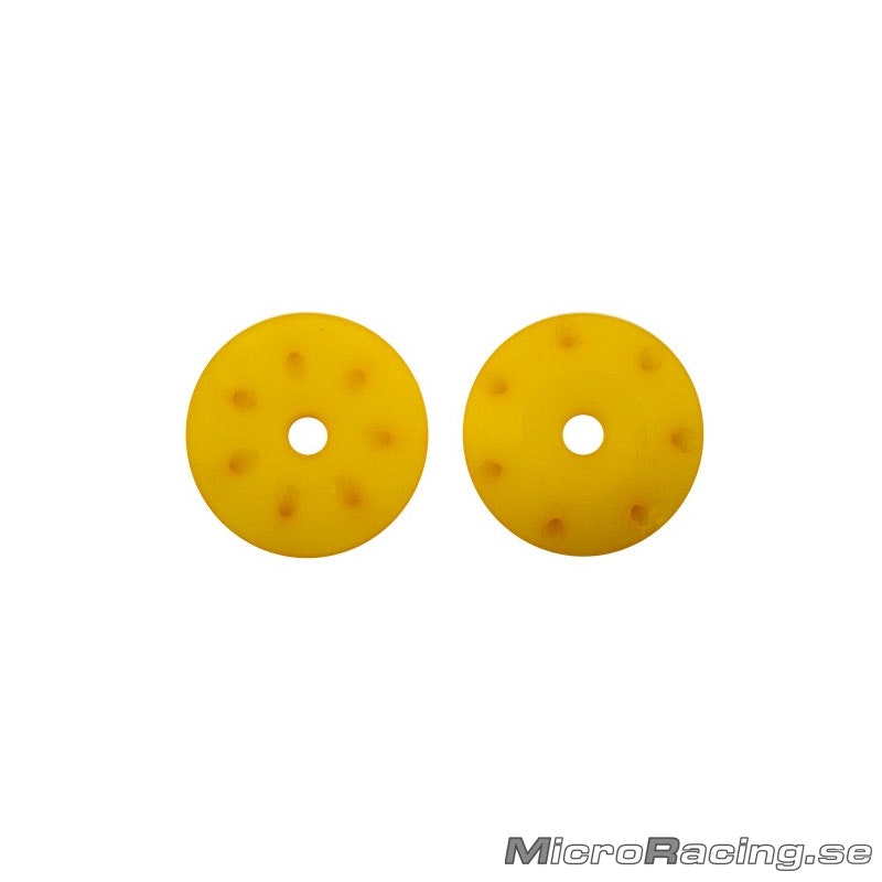 ULTIMATE RACING - 16mm Conical Shock Pistons, Yellow, 7x1.2mm, Angled (2pcs)