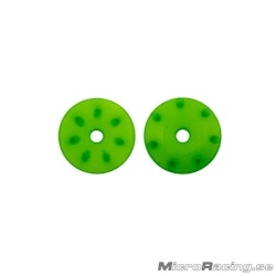 ULTIMATE RACING - 16mm Conical Shock Pistons, Green, 7x1.3mm, Angled (2pcs)