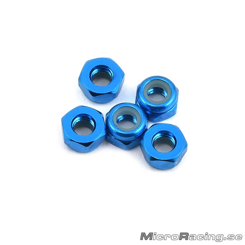 DURATRAX - M3 Nylon Nut, Blue, Aluminum (5pcs)