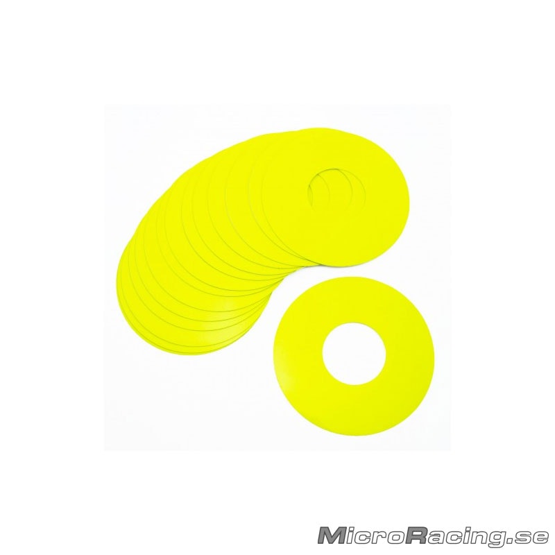ULTIMATE RACING - Wheel Sticker, Fluor Yellow,1/8 Buggy (20pcs)