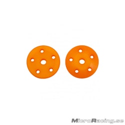 ULTIMATE RACING - 16mm Conical Shock Pistons, Orange, 5x1.6mm, Angled (2pcs)