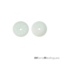 ULTIMATE RACING - 16mm Conical Shock Pistons, White, 10 Part-Drilled x 1mm, Angled (2pcs)