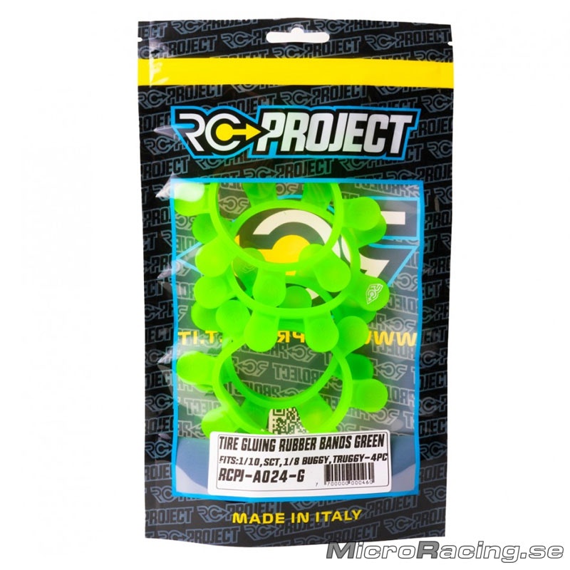 RC-PROJECT - Tyre Glue Bands, Green, 1/8 & 1/10 Buggy (4pcs)
