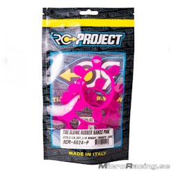 RC-PROJECT - Tyre Glue Bands, Pink, 1/8 & 1/10 Buggy (4pcs)