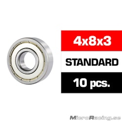 ULTIMATE RACING - 4x8x3mm "Hs" Metal Shielded Bearing Set (10pcs)