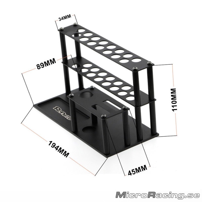 RC PARTS - Rc Tool Stand W/Screw Tray 194x110x89mm, Black