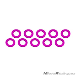 ULTIMATE RACING - M3x6x0.5mm Washer, Pink, Aluminum (10pcs)