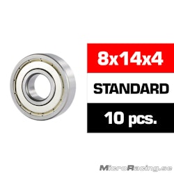 ULTIMATE RACING - 8x14x4mm "Hs" Metal Shielded Bearing Set (10pcs)