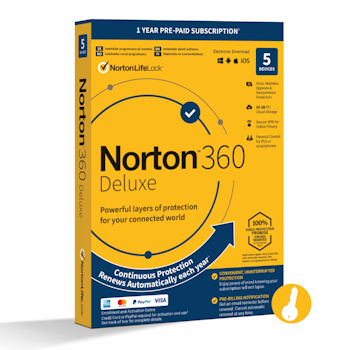 Norton 360 Deluxe | 1 År | 5 Enheter