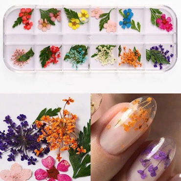 Mixed Dried Flower Nail Deco - Style E