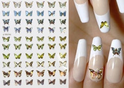 Nail Art Sticker - Laser 3D Bronzing Butterfly Design D3702