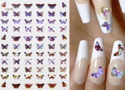 Nail Art Sticker - Laser 3D Bronzing Butterfly Design D3705