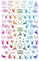 Christmas Colorful Rainbow  Nail Art Sticker - Design ZO-04