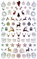 Christmas Colorful Rainbow  Nail Art Sticker - Design ZS-51