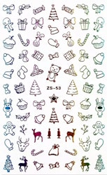 Christmas Colorful Rainbow  Nail Art Sticker - Design ZS-53