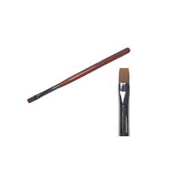 Premium Kolinsky Gel Brush - Dark Brown Quare With Dotting Tool #10