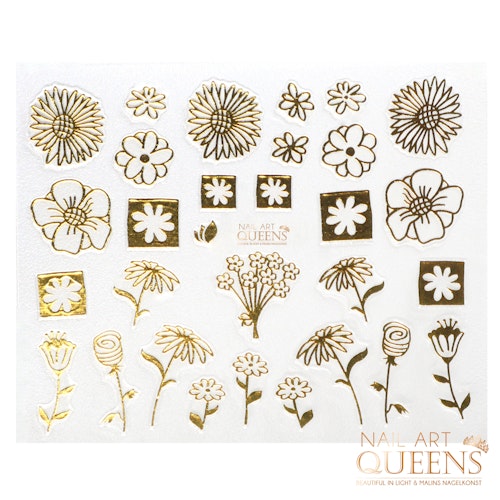 Stickers Gold Flowers