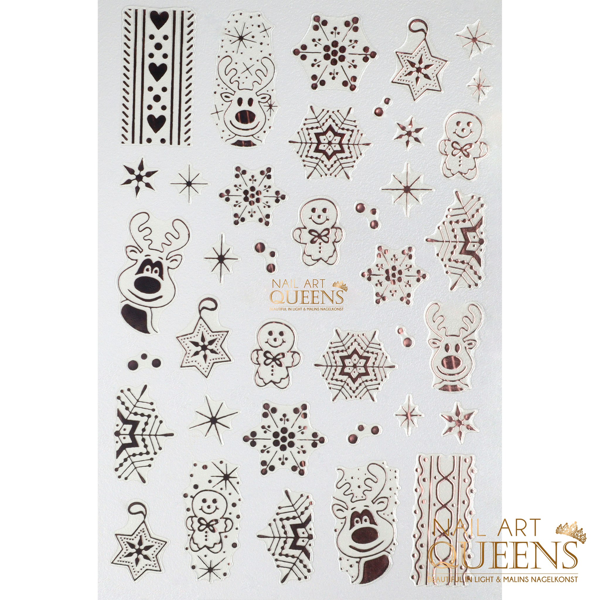 Stickers Christmas Rose Gold Reindeer Snowflake