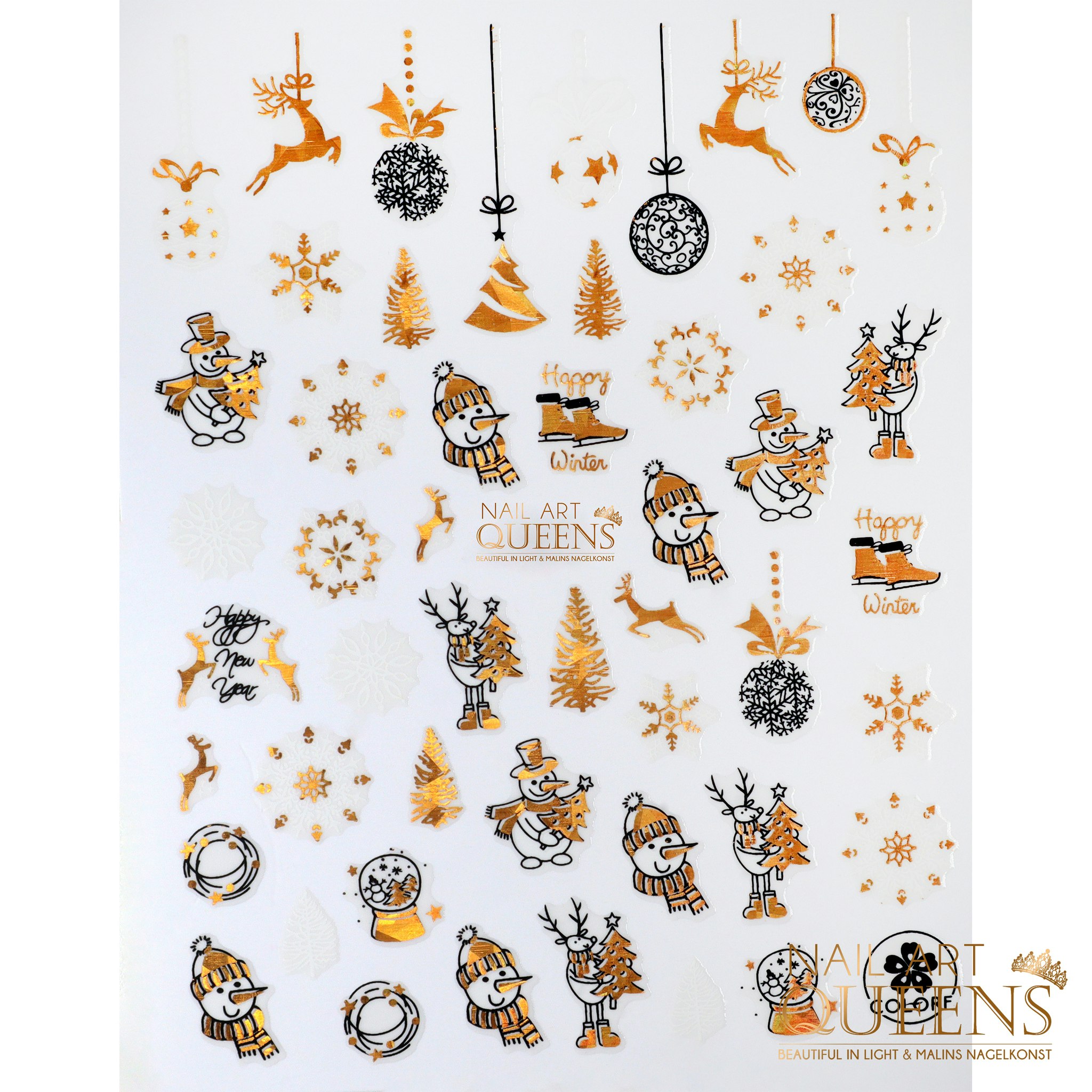 Stickers Christmas Gold Snowman