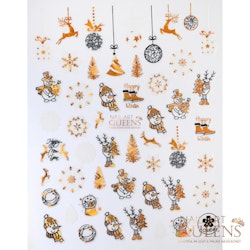 Stickers Christmas Gold Snowman