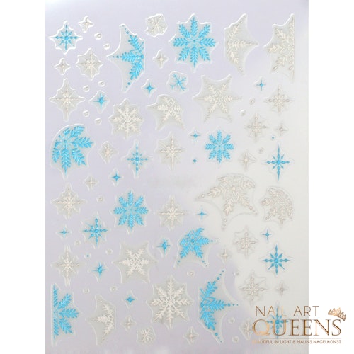 Stickers Blue & White Snowflakes