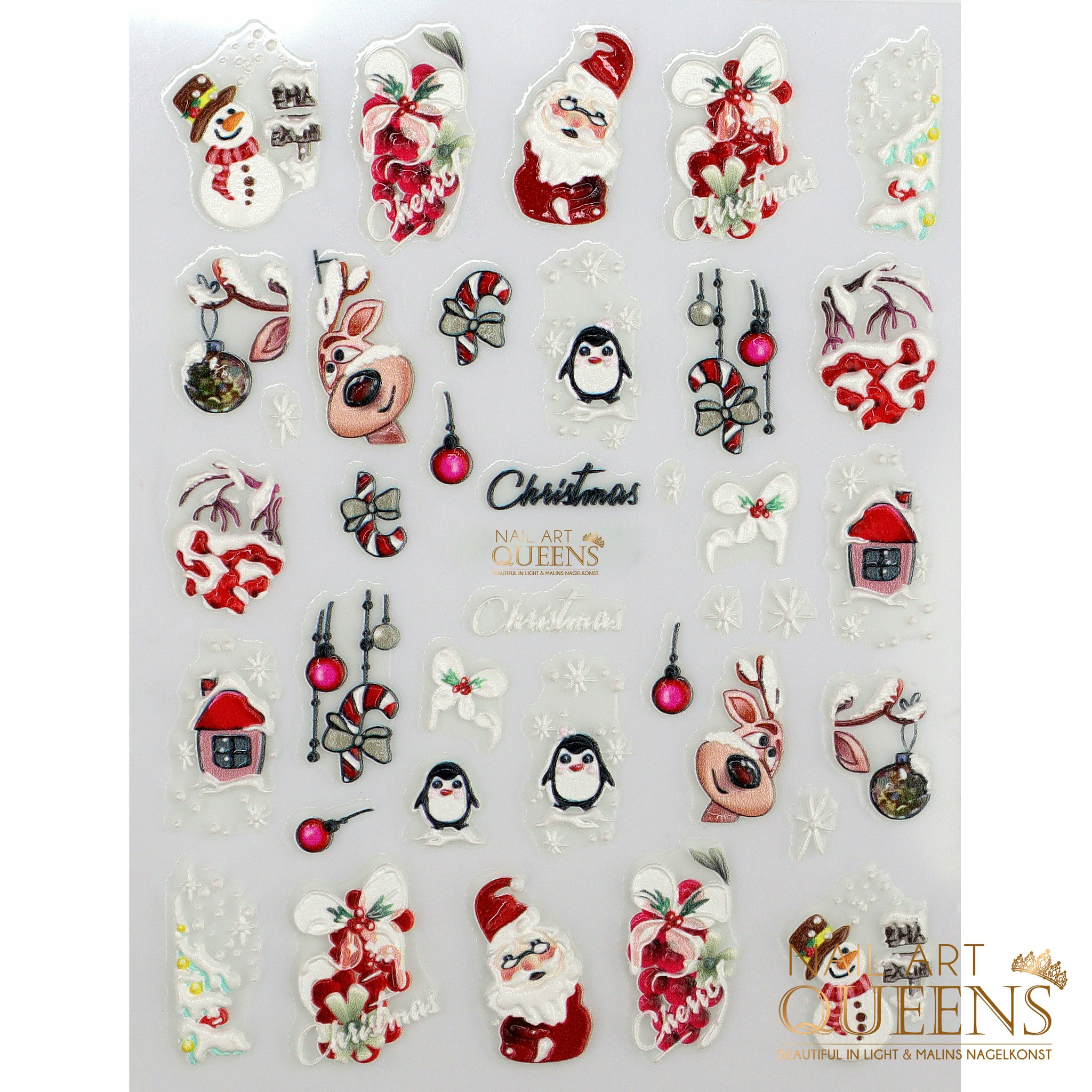 Stickers Christmas Santa Snowman Reindeer