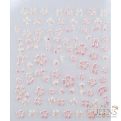 Stickers Flowers pink and white