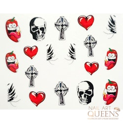 Stickers Sculls and hearts