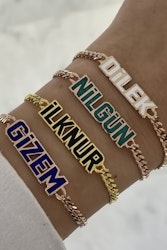 Gourmet chain med navn i forskjellige farger - armbånd