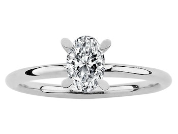 0,50ct oval solitaire (hvit, gull, rose)