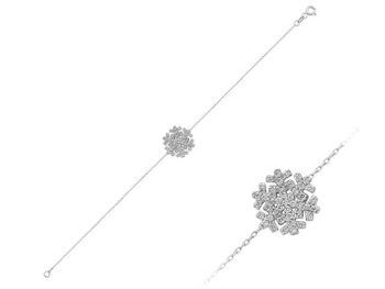 Armbånd med snøflak og diamanter  0,38ct 43stk(hvit, gul, rose)