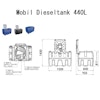 Mobil dieseltank 440l med lock - 12V / 24v