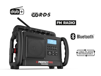 Byggradio PerfectPro ROCKBOX - Blåtand, inbyggd laddare, stöt/vattentålig