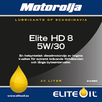 Elite HD 8 Motorolja 5W/30 - 20 liter (dunk), 208 liter (fat)