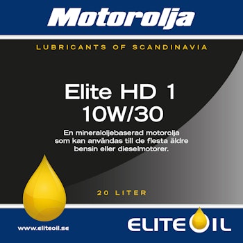 Elite HD 1 Motorolja 10W/30 - 20 liter (dunk), 208 liter (fat)