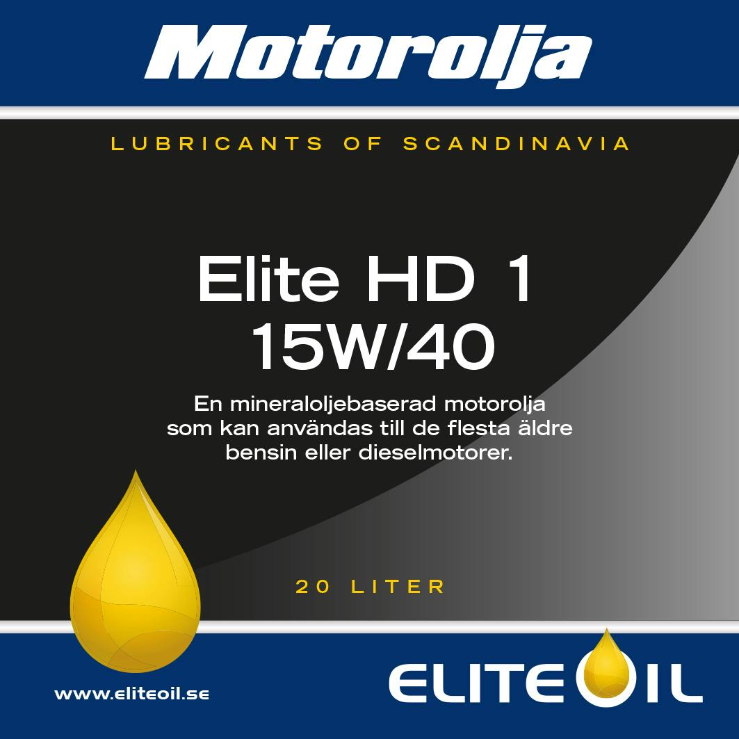 Elite HD 1 Motorolja 15W/40 - 20 liter (dunk), 208 liter (fat). 1000 liter (ibc)